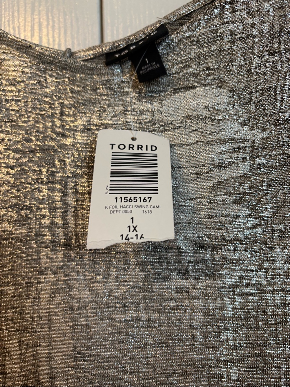 torrid Silver Metallic Swing Cami